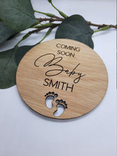 Load image into Gallery viewer, Wooden Baby Announcement Disc
