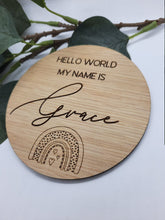 Load image into Gallery viewer, Wooden Baby Announcement Disc
