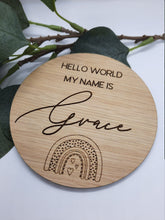 Load image into Gallery viewer, Wooden Baby Announcement Disc
