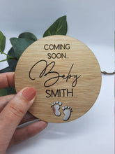 Load image into Gallery viewer, Wooden Baby Announcement Disc
