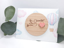 Load image into Gallery viewer, Wooden Baby Announcement
