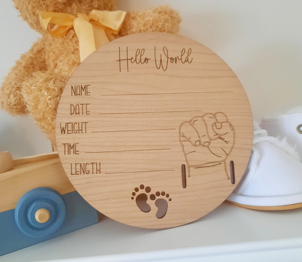 Baby arrival announcement