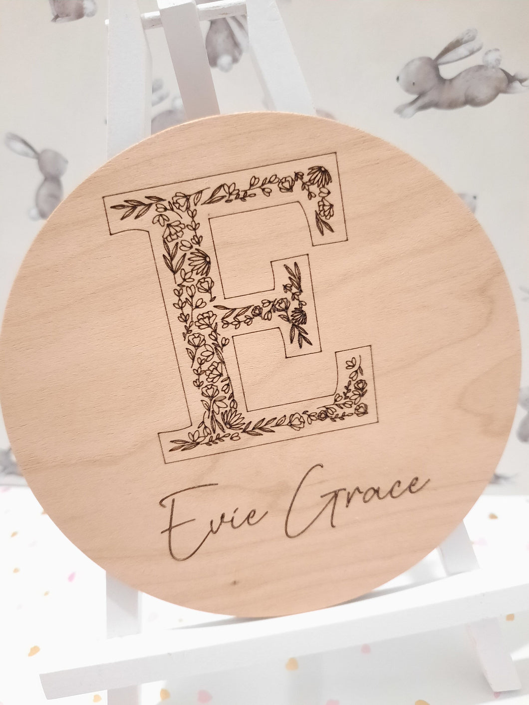 Personalised Wooden Baby Announcement