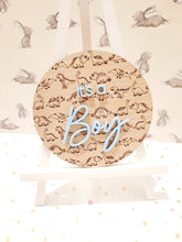 Load image into Gallery viewer, Wooden Baby Announcement Disc
