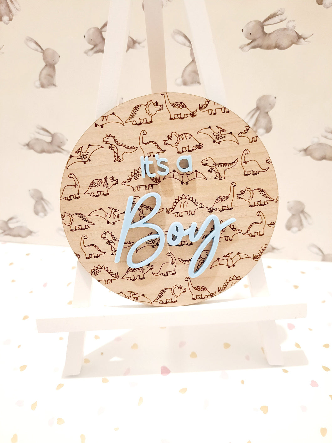 Wooden Baby Announcement Disc