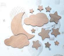 Load image into Gallery viewer, Wooden Star &amp; Moon Wall Decor
