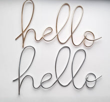 Load image into Gallery viewer, Wire hello wall sign
