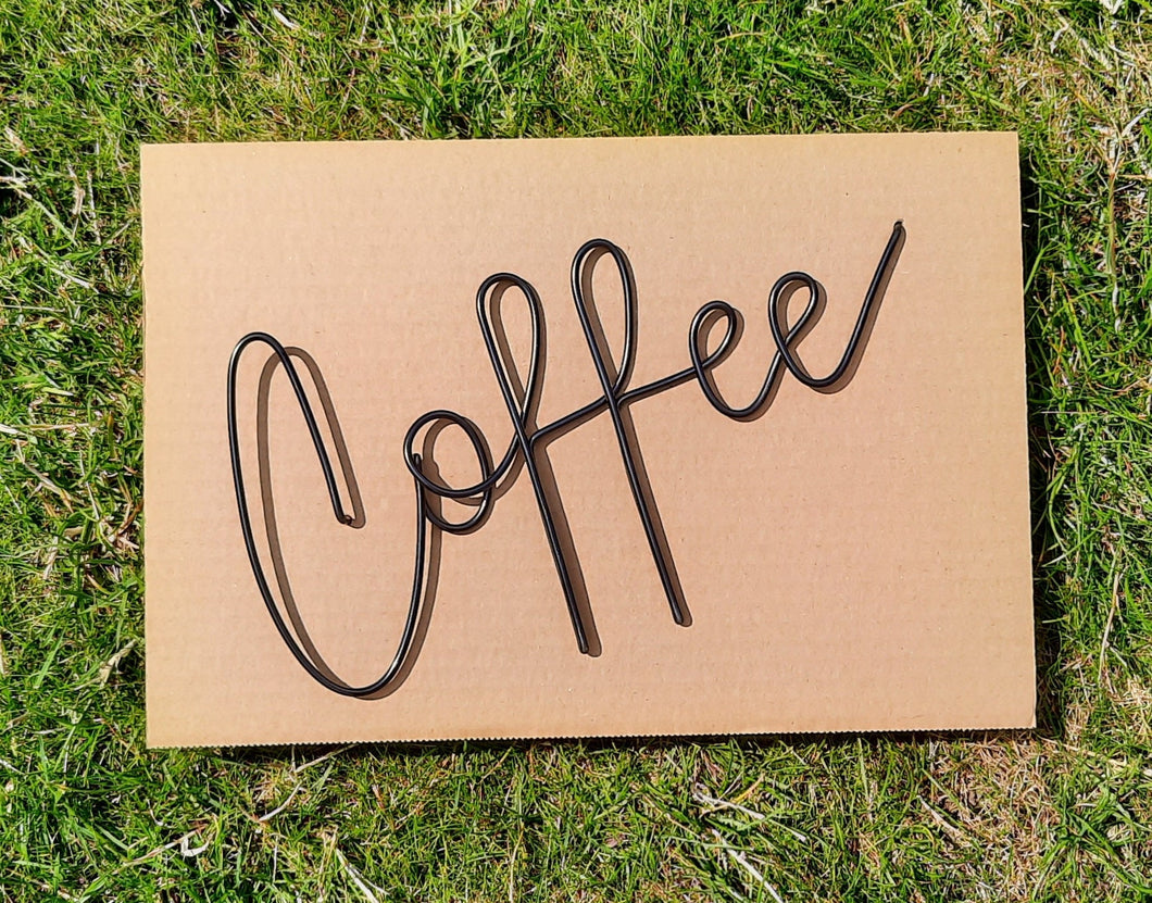 Wire Coffee wall sign