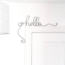 Load image into Gallery viewer, Wire hello over door wall sign
