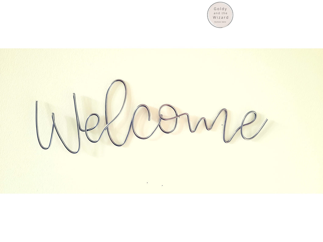 Wire Welcome wall sign