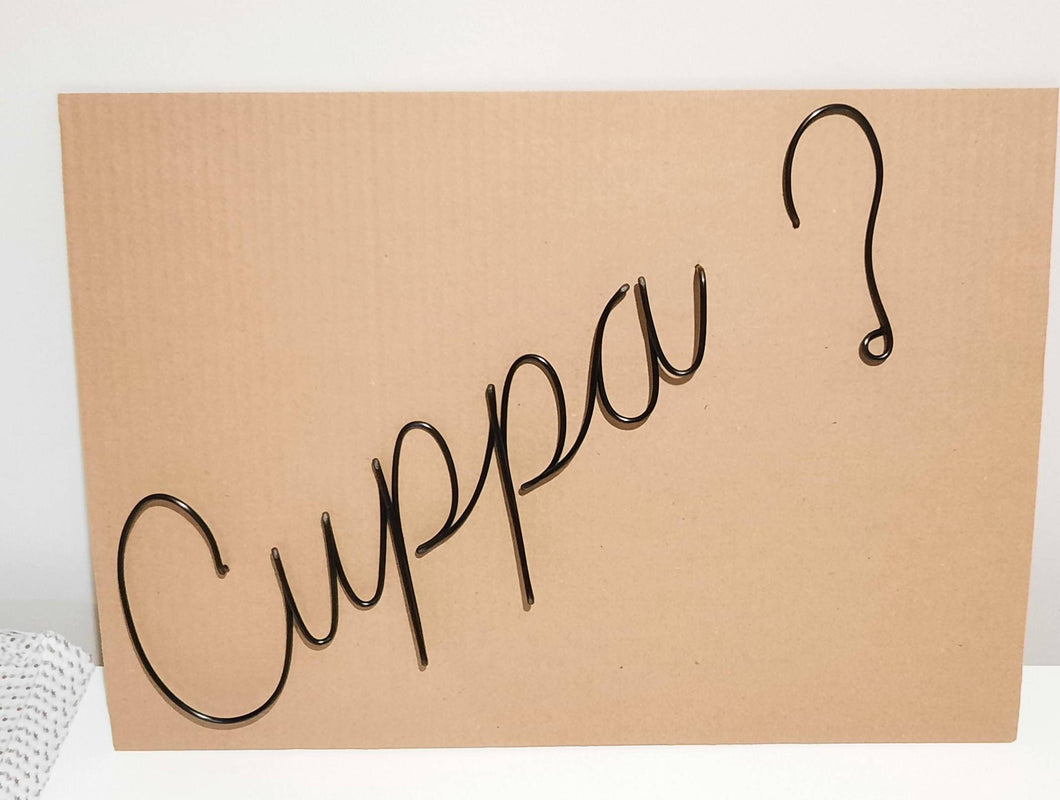 Wire Cuppa? wall sign