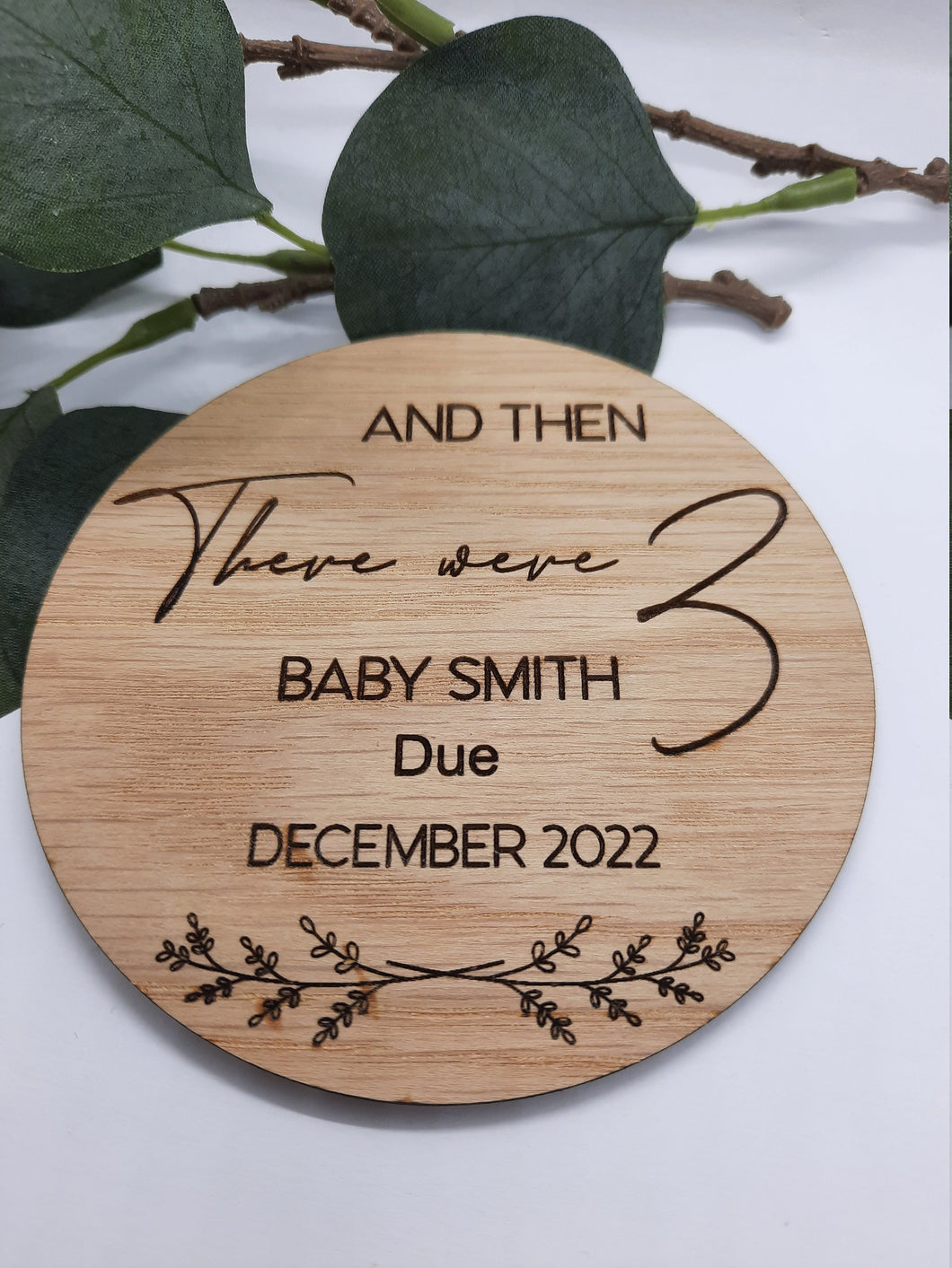 Wooden Baby Announcement Plaque