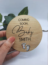 Load image into Gallery viewer, Wooden Baby Announcement Plaque
