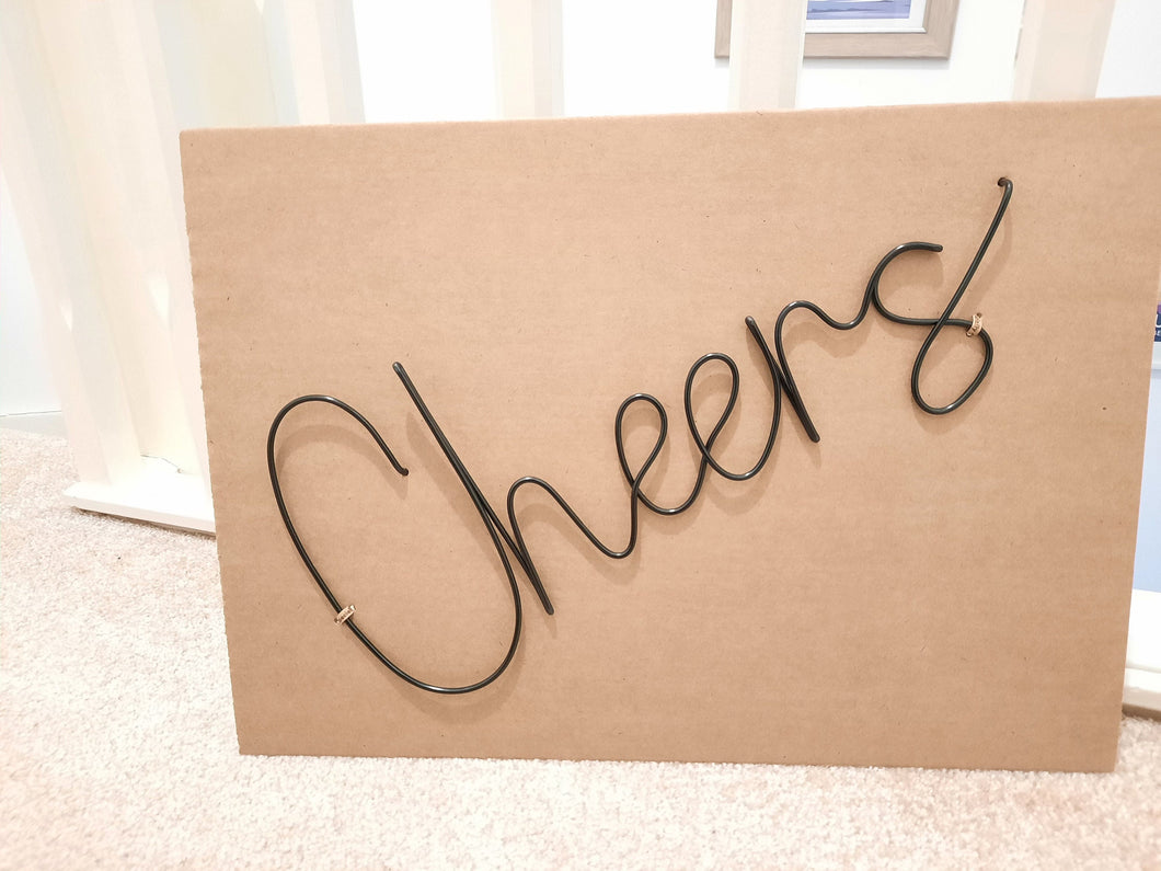 Wire Cheers wall sign